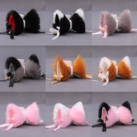 women furry cat ears hairpins fluffy plush animal fox ear cosplay hair clips barrette party performance costume accessories gift