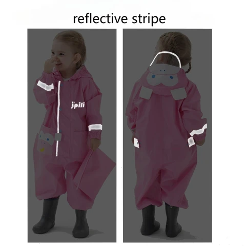 Детский плащ с героями мультфильмов, комбинезон с капюшоном, цельный водонепроницаемый ветрозащитный плащ, шляпа с полями, светоотражающая полоса для детей, мальчиков и девочек