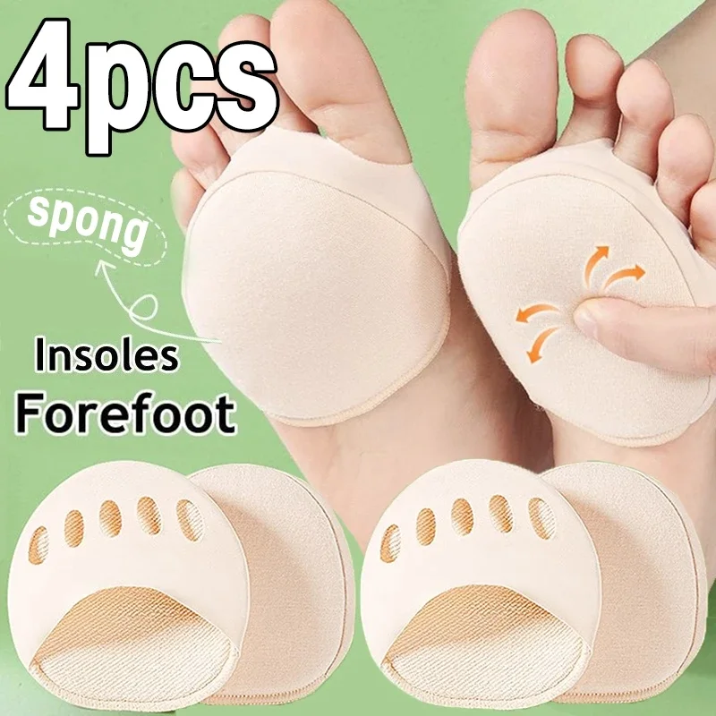 4Pcs Forefoot Pads Five Toes Socks for Women High Heels Half Insoles Calluses Corns Foot Pain Care Absorbs Shock Toe Pad Inserts