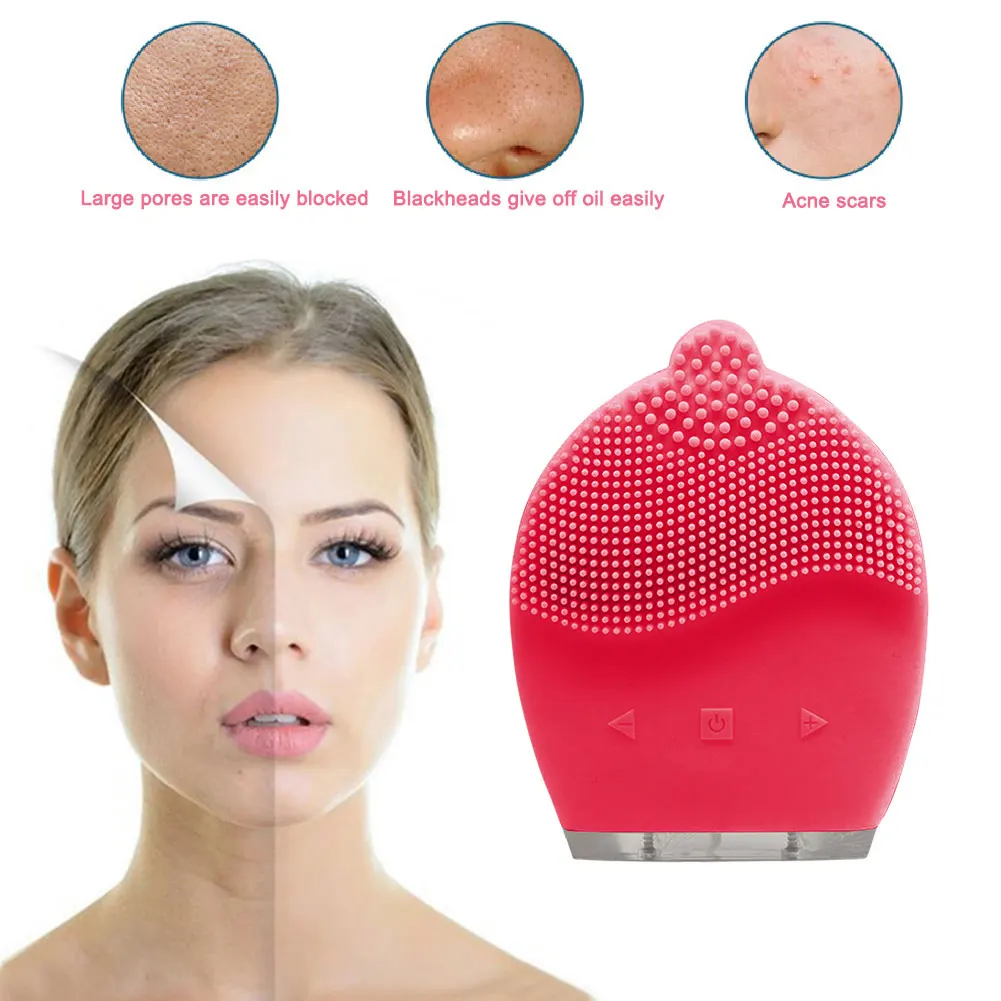 

Handheld Silicone Face Cleansing Brush Portable Electric Massager Exfoliating Blackhead Remover Deep Cleansing Brush