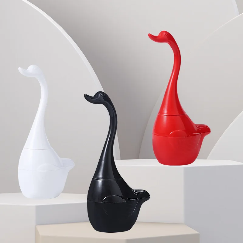 

Creative Funny Swan Toilet Brush with Holder Plastic Cleaning Brush Toilet Brush Set Bathroom Cleaning Tool Supplies Accessories