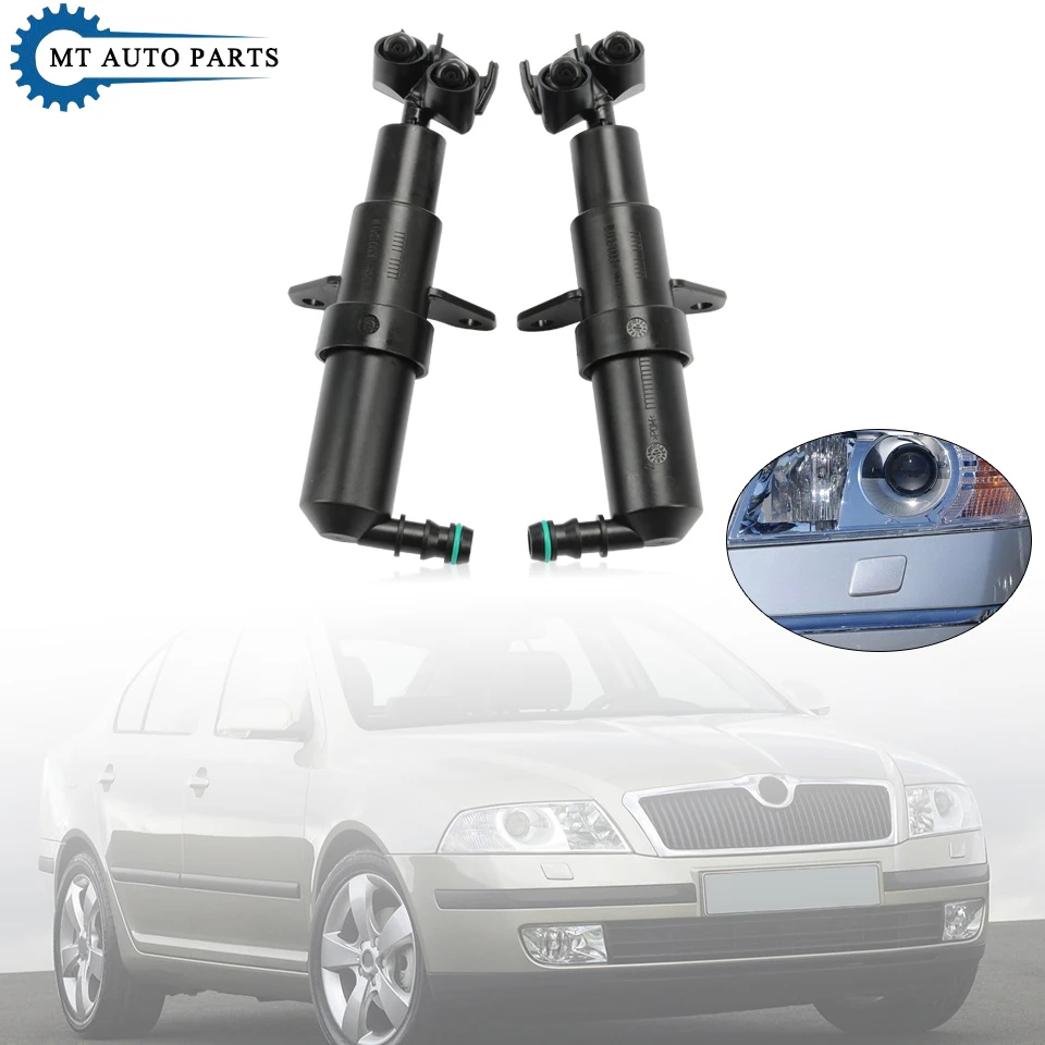 

MTAP Headlamp Washer Nozzle Headlight Lamp Washer Actuator Spray Jet For Skoda Octavia MK1 2007 2008 2009 1Z0955965A 1Z0955966A