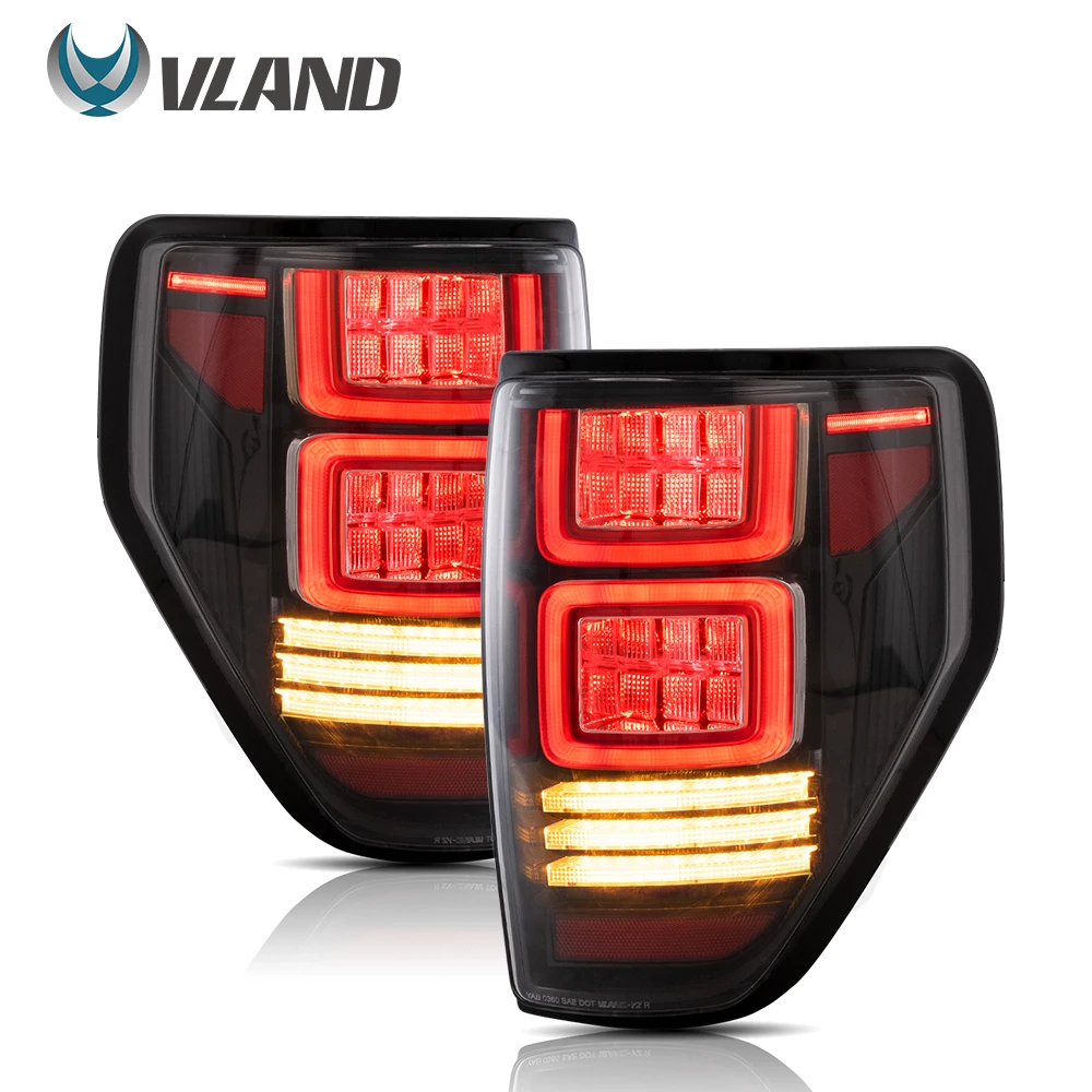 

VLAND для 2009-2014 Ford F150 F-150 SVT Raptor Pickup задний фонарь Тормозные лампы Элегантная черная рамка дымчатые автомобильные аксессуары