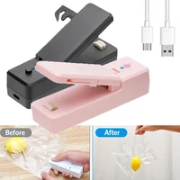 mini abs heat sealers with cutter knife 2 in 1 usb chargable food sealer organizer portable snack storage sealers packaging clip
