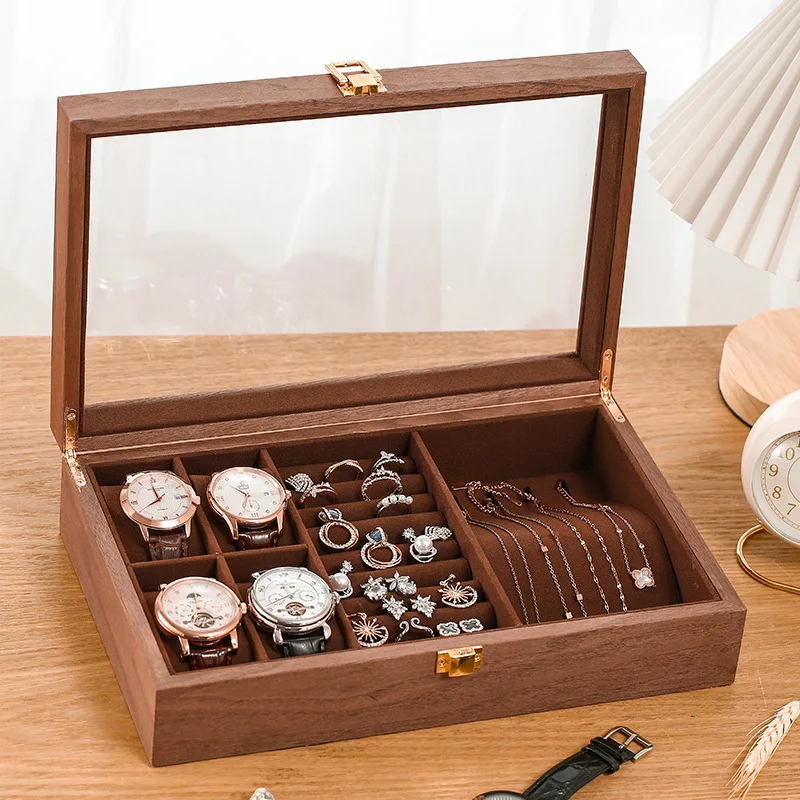 Watches Rings Necklace Displayer Large Wood Jewel Organizer Box Wdding Gift