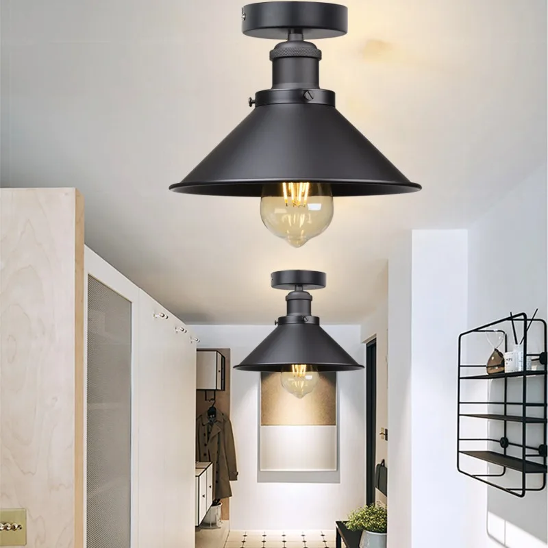 

American Country Retro Industrial Wind Lighting Loft Living Room Bedroom Balcony Aisle Little Black Dress Ceiling Light