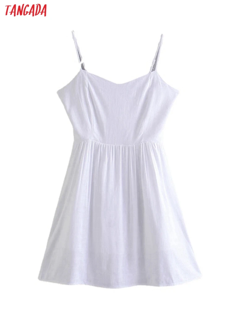 

Платье женское летнее из хлопка и льна с открытой спиной