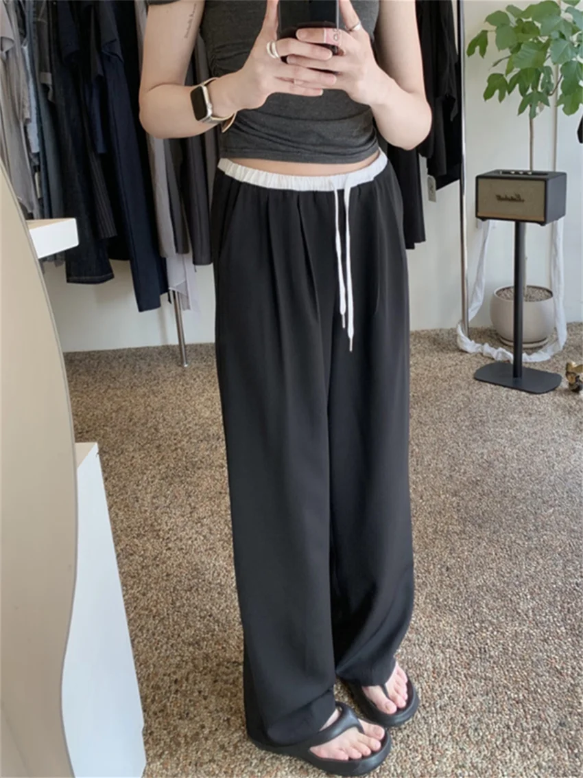 Брюки Alien Kitty женские прямые с завышенной талией модные повседневные офисные