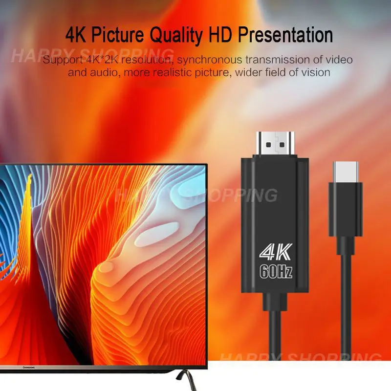 

Type C To High Definition Multimedia Interface Adapter 4K 60Hz Cable Type C For MacBook Samsung Galaxy S8 Huawei USB-C Cable