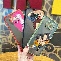 anime cute one piece for xiaomi mi 11t 11 10 ultra pro lite note10 poco x3 f3 gt nfc m3 frosted translucent phone case fundas