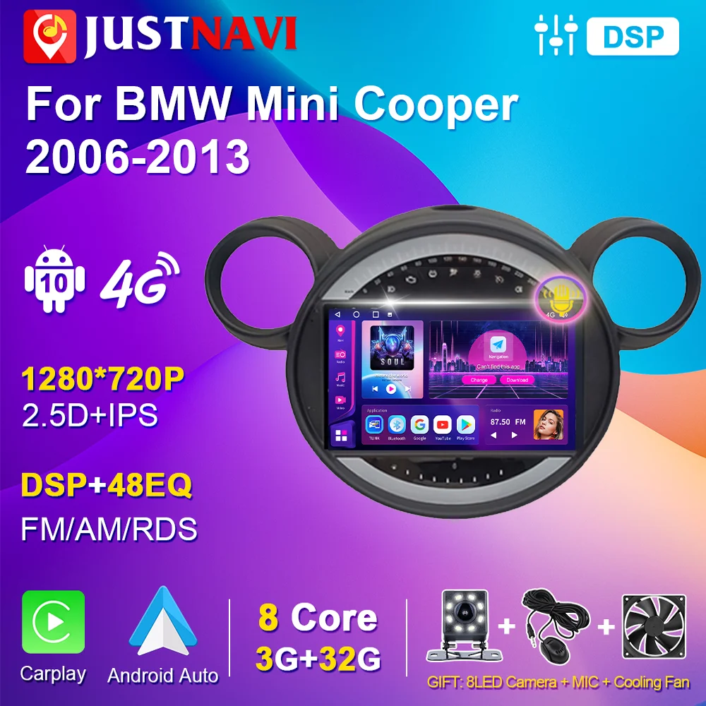 

Car Stereo Radio For BMW MINI Paceman Countryman R56 R60 2007-2014 Android10 Multimedia Video Player Head Unit GPS Navigation
