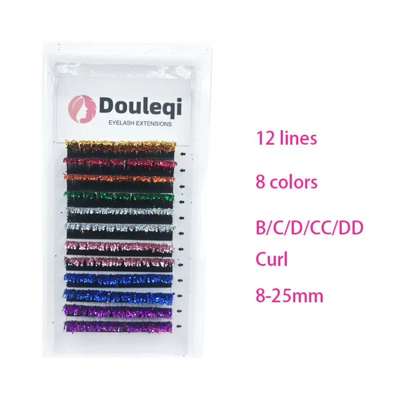 

Glitter Eyelash Extensions Mix Colors Glitter Shiny Classic Lashes Colorful Individual Eyelashes Makeup Tools Party Lashes