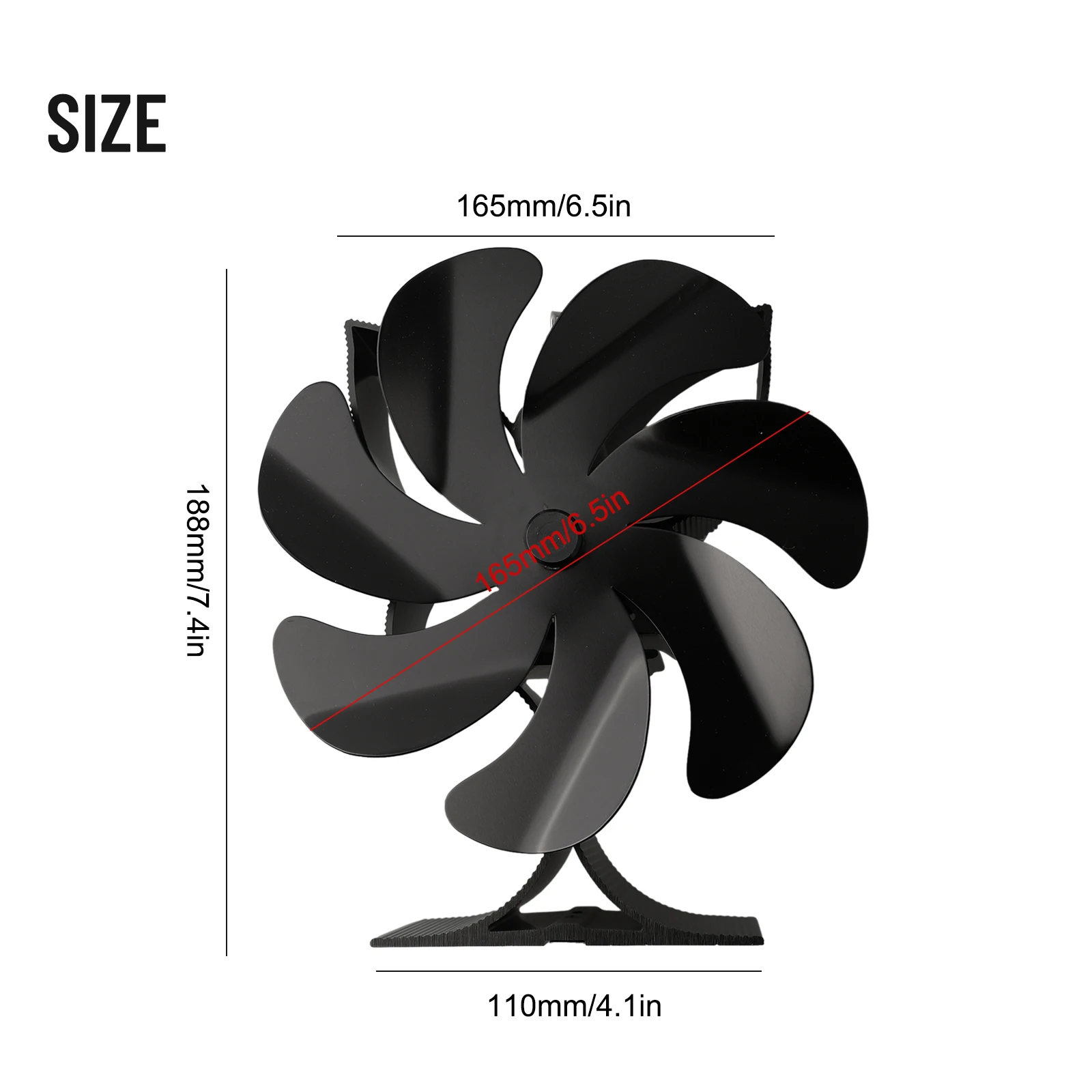 1 шт. улучшенный бесшумный алюминиевый вентилятор для печки камина 1100-1400 об/мин