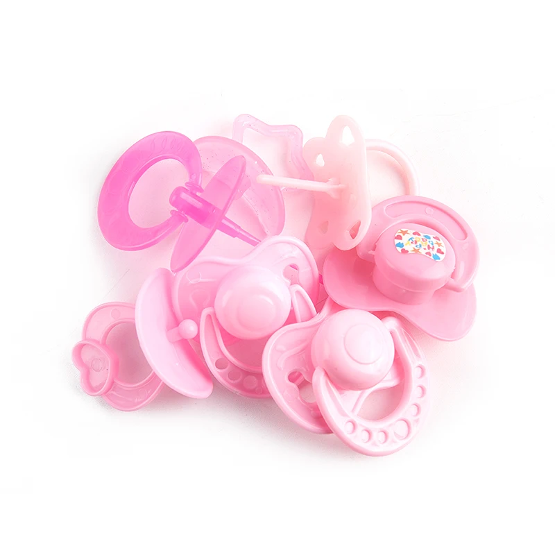 2pcs Cute Doll Pacifier For New Reborn Baby Dolls Kids Toy Doll Play House Supplies Dummy Nipples Diaper Pants Wear 