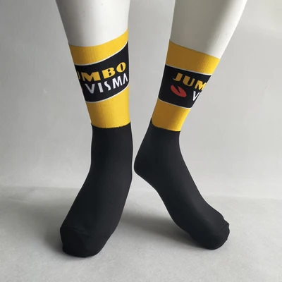 LASER CUT ONE PAIR 2022 INEOS JUMBO VISMA FDJ UAE TEAM Cycling Socks Antislip Bike Racing MITI Breathable FOR Men and Women