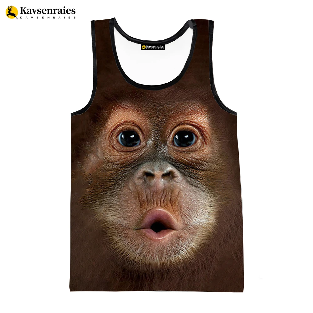 Monkey Gorilla 3D Printed Tank Tops Newest Fashion Men Summer Vest Women Casual Sleeveless T-shirt Hip Hop Oversized Tops