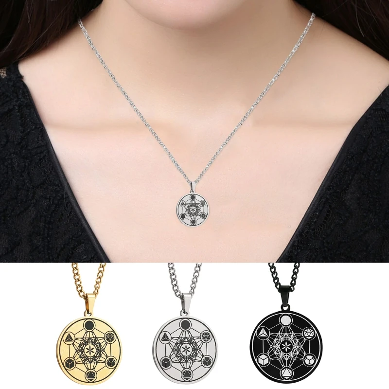 

Archangel Metatron Angel of Life Seal Solomon Stainless Steel Pendants Necklace for Men Sewelry Viking Necklaces