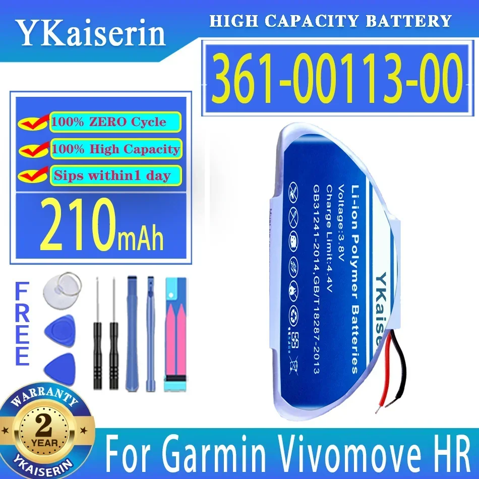 Сменный аккумулятор YKaiserin 210 мАч 361-00113-00 для Garmin Vivomove HR