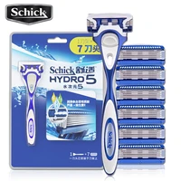 1 razor 7 blades schick hydro5 safety razor blades set manual comfortable men shaver beard shaving hair styling free shipping