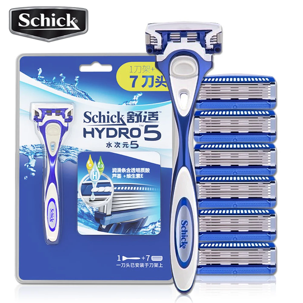 1 Razor + 7 Blades Schick Hydro5 Safety Set Manual Comfortable Men Shaver Beard Shaving Hair Styling Free Shipping | Красота и