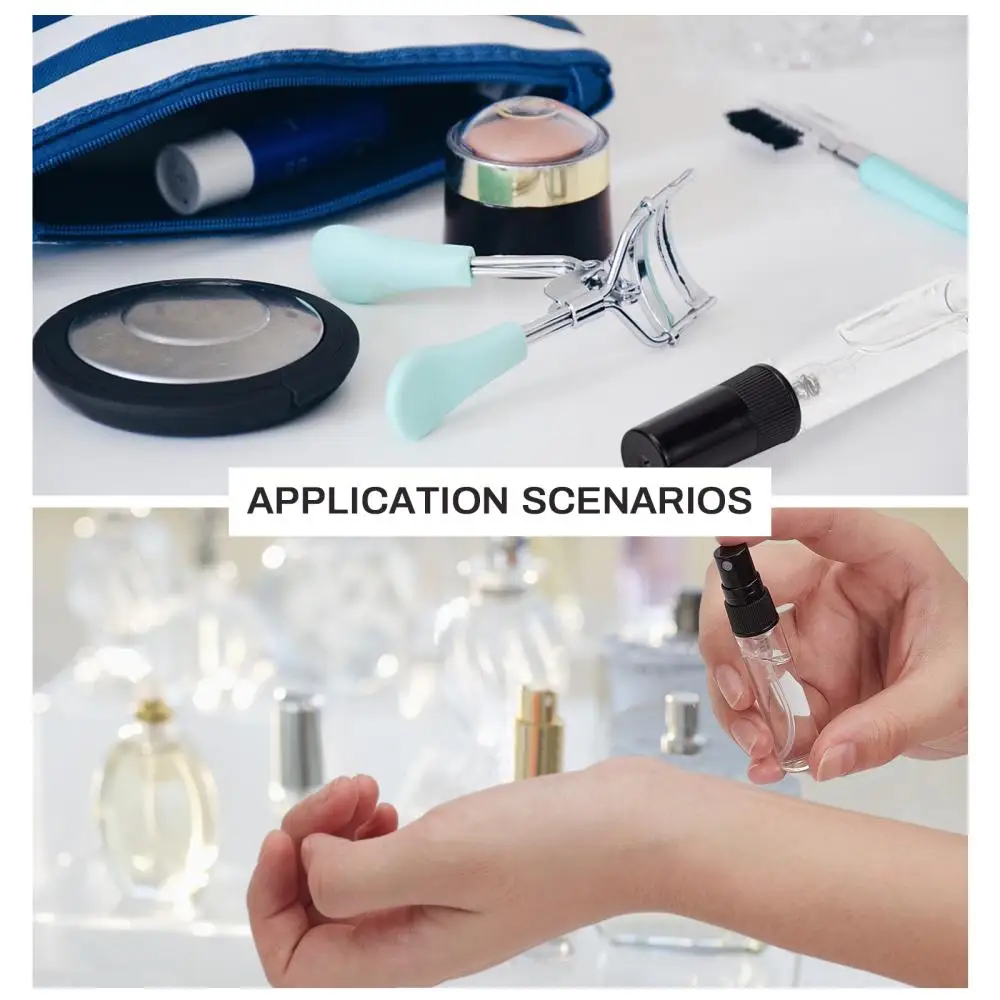 30Pcs Clear Refillable Glass Spray Bottles 5ml Mini Mist Bottle for Perfume Essential Oil Liquid Storage Travel Subpackaging Jar