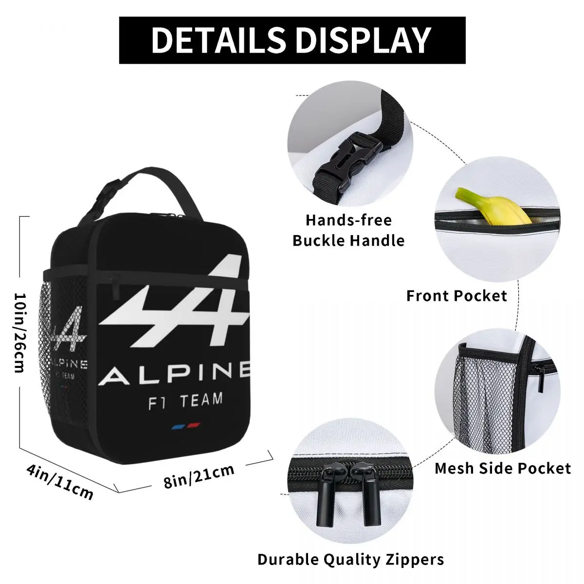 Потрясающий дизайн команды Alpine F1 Изолированные сумки для обеда Коробка еды