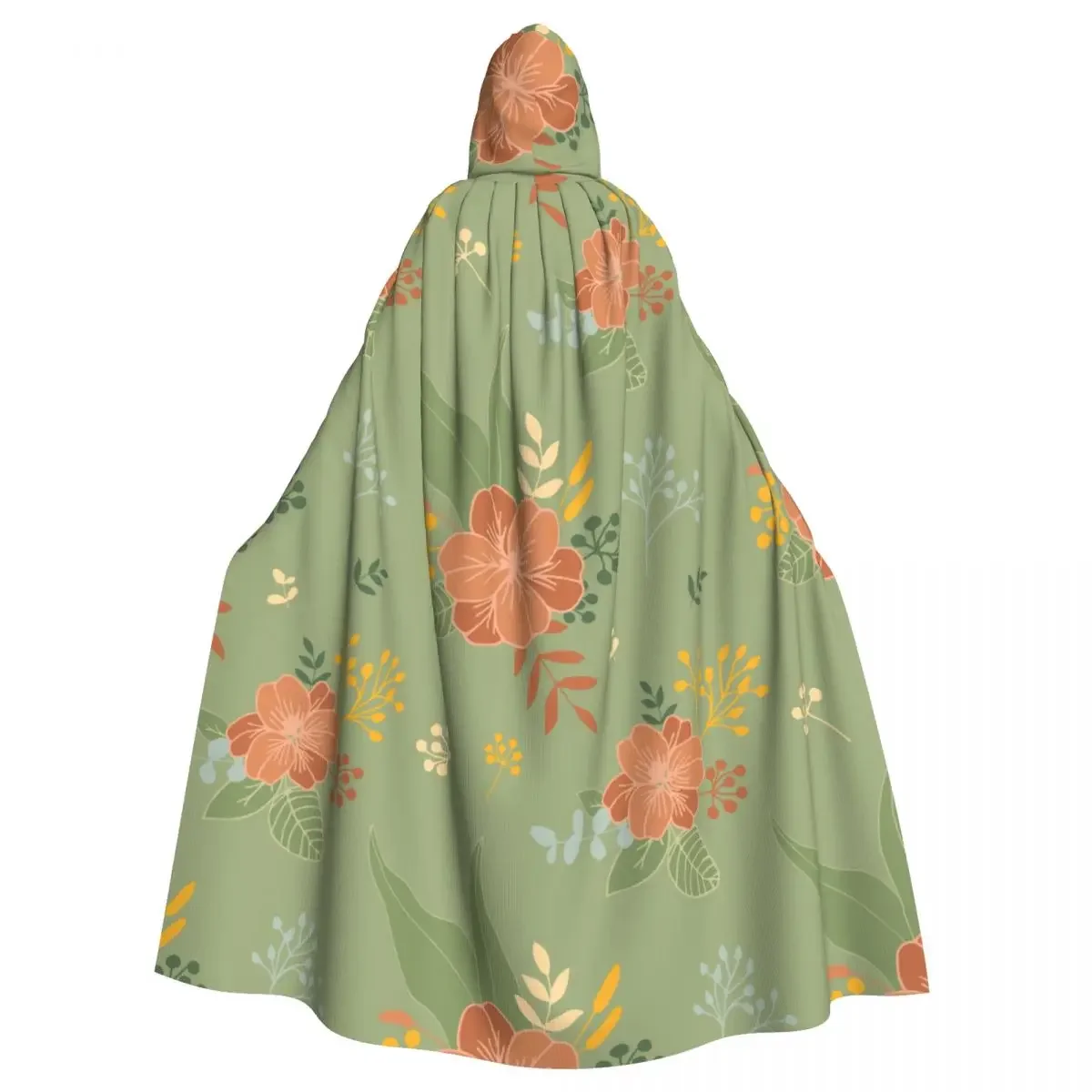 Винтажная Цветочная бесшовная накидка с капюшоном для взрослых средневековый