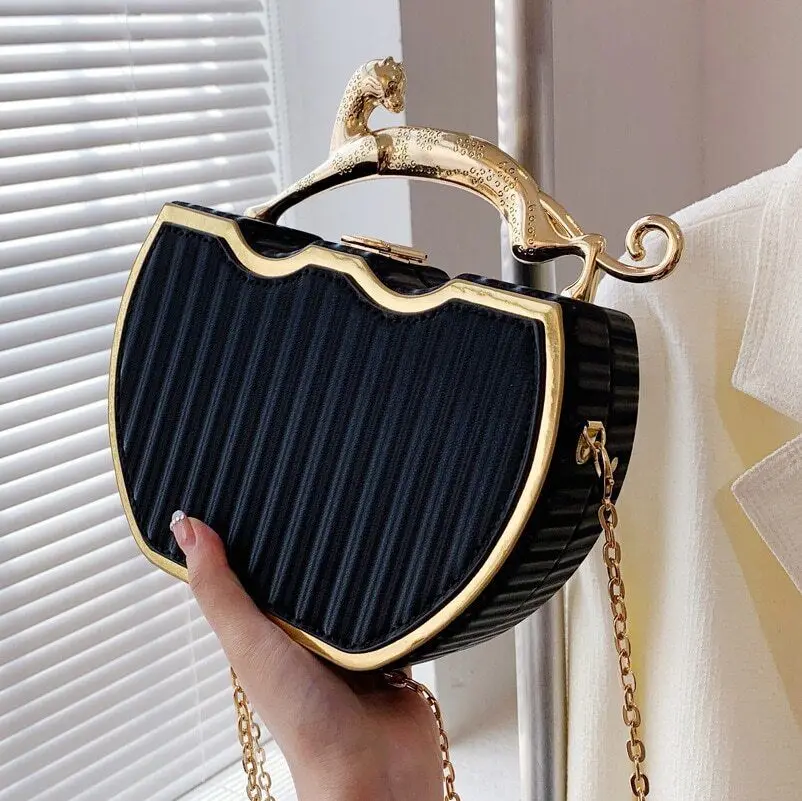 

Stripe Printed Handbag Fashion Chain Crossbody Bag Box Tote New Ladies Purse Purses and Handbags