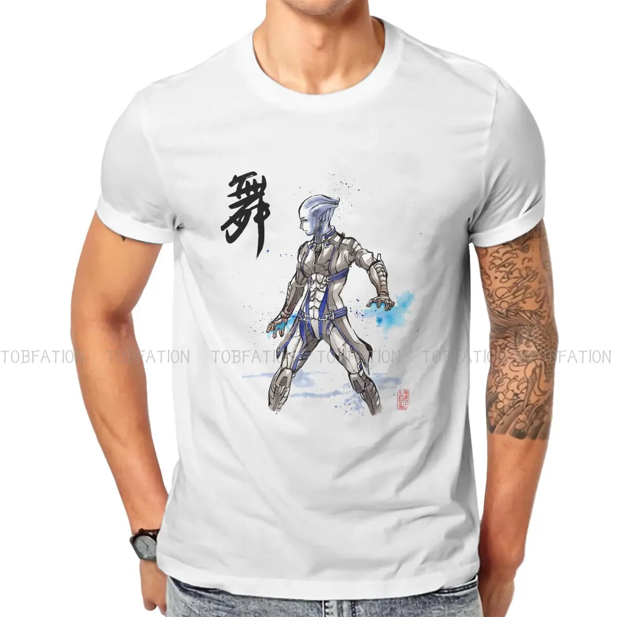 

Liara Sumie TShirt For Men Mass Effect Commander Shepard Asari Game Clothing Novelty Polyester T Shirt Soft Printed Fluffy