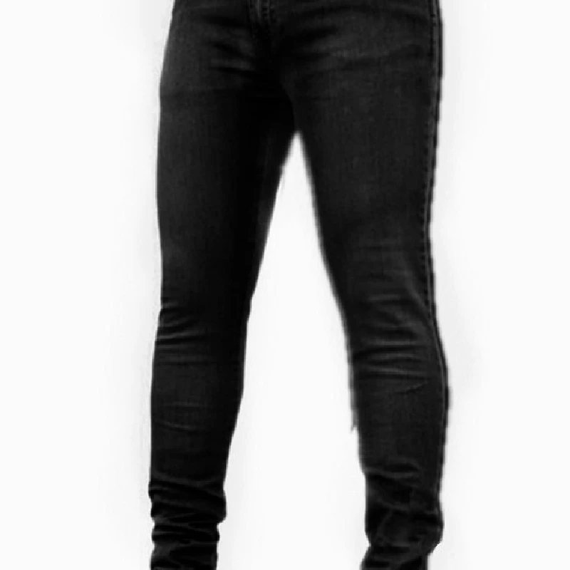 Mens Pants High Waist Zipper Stretch Jeans Casual Slim Fit Trousers Male Plus Size Pencil Pants Denim Skinny Jeans for Men