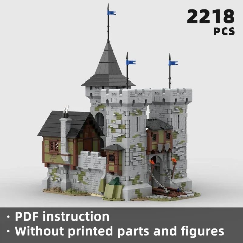 Средневековый Черный замок кирпичи крепость держите рыцарские блоки модульный