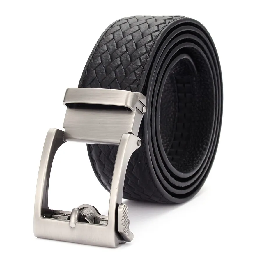 Leather Belts for Men Black Belt for Men Designer Business Sliding Automatic Buckle Genuine Leather Belt Strap for Mens Gifts
