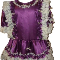 french sissy girls adult baby unisex cd tv purple satin white lace bow dress clothing customization