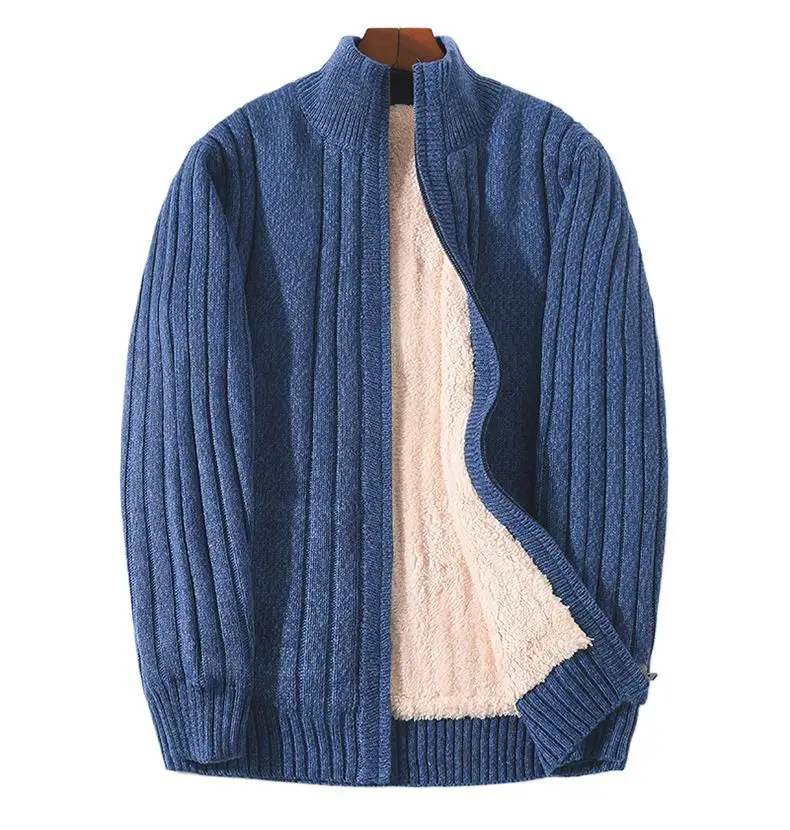 

New winter fleece and thick knit sweater men's loose cardigan casual coat