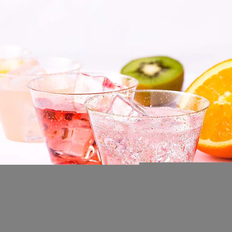 

5 Pieces of Rose Gold Cup Disposable Rose Gold Sparkling Plastic Cup-High-End Wedding Pink Cup-Party Cup