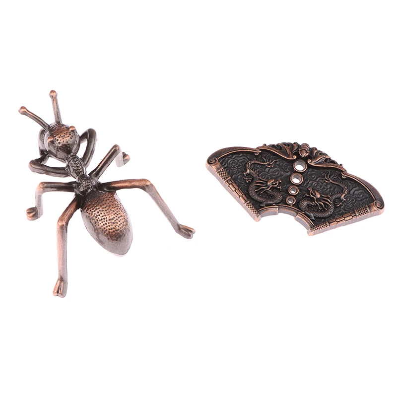 

1Pc Retro Alloy Cute Ant Dragon Statue Small Ornament Animal Sculpture Incense Burner Home Desk Decor Tea Pet Mini Crafts