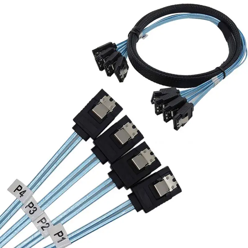 

4sata к 4sata Дата-кабель 4,0 7p мама 180 градусов с плетеной сеткой чехол для компьютера жесткий диск кабель
