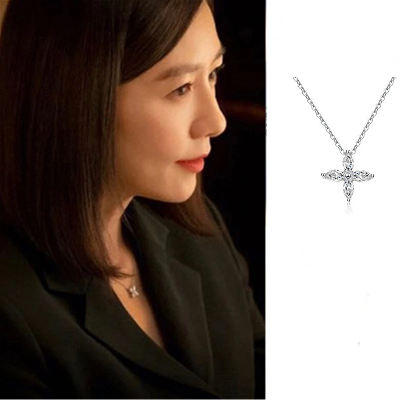 

Petal zircon Necklace Kim Hee Ae same Han So Hee Korean dramas Kim Hee Ae The Married Life Star Fashion Earrings