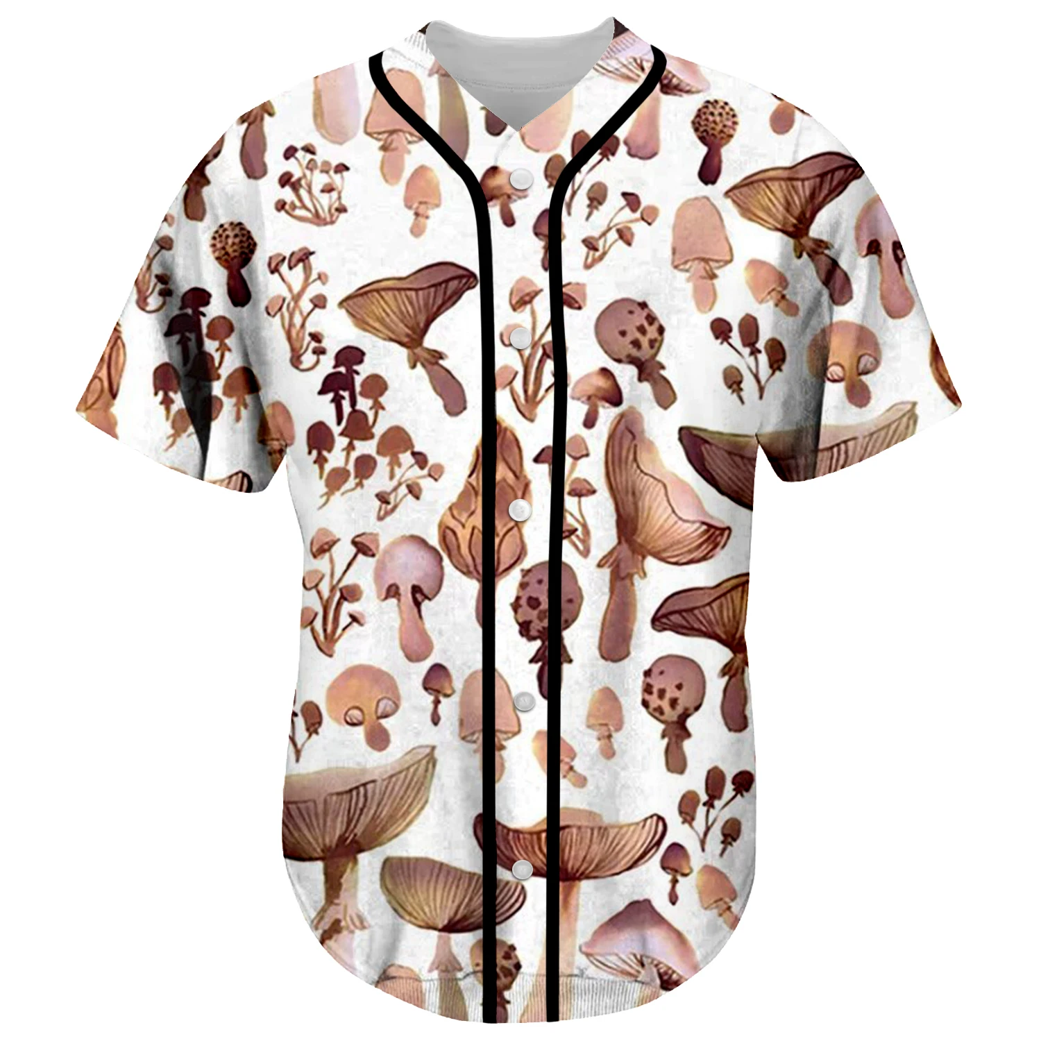 Tessffel Newest Plants Mushroom Fungus Camo Trippy 3DPrint Summer Harajuku Streetwear Baseball Shirts Jersey Short Sleeves X2