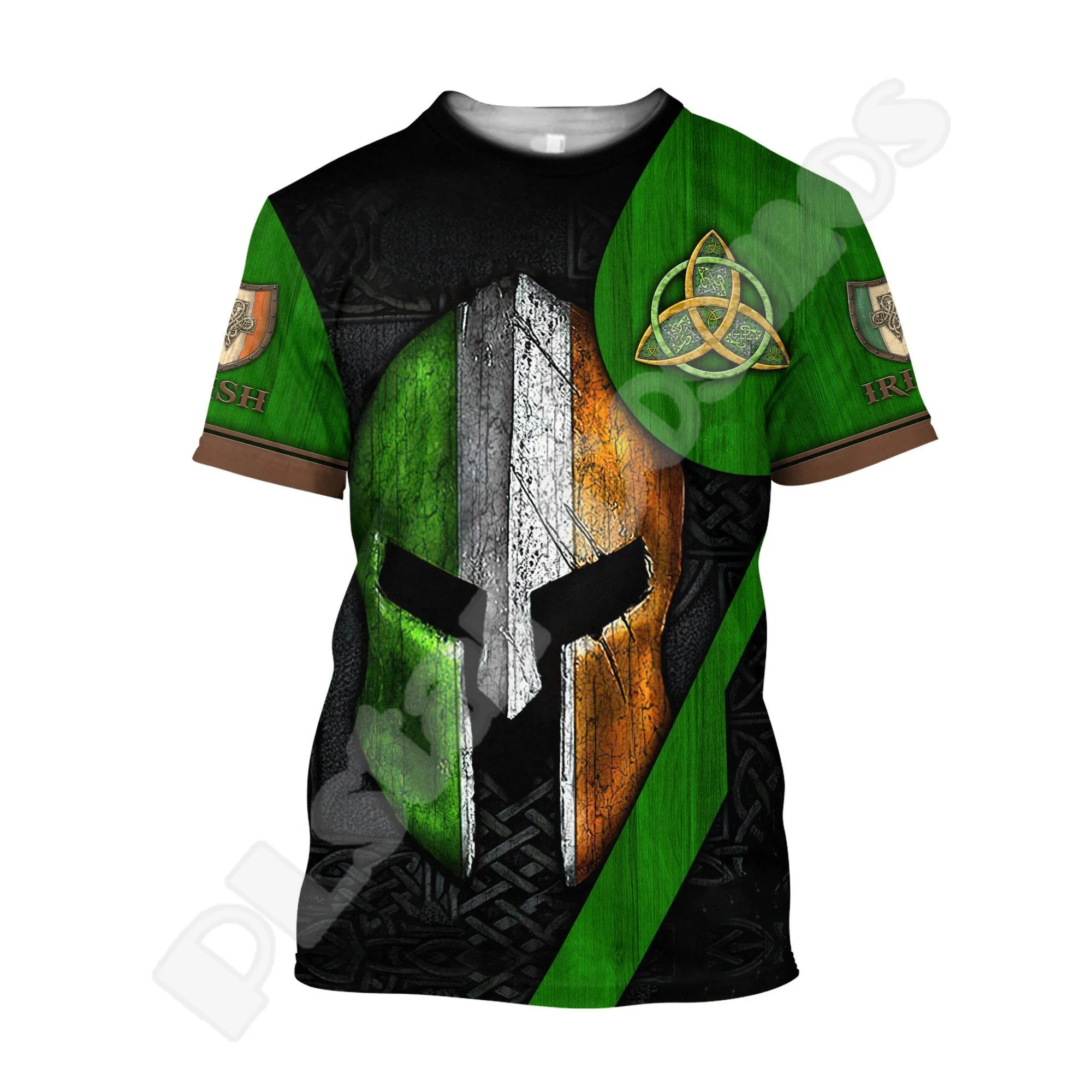 Футболка с принтом в виде флага страны Ирландии клевера ирландской татуировки