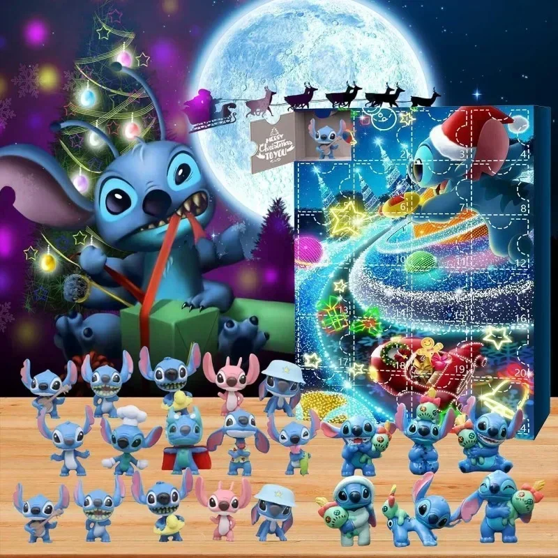 

Stitch Disney Christmas Calendar 24 Days Toys Disney Blind Box Lilo Stitch Juguetes Noel Decoration 2023 2024 Kids Navidad Gifts