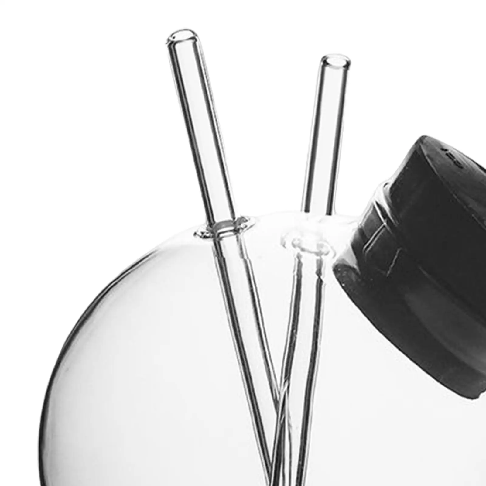 

Cocktail Glass Wine Juice Glasses Clear with Dual Straw for Bar Ball Design