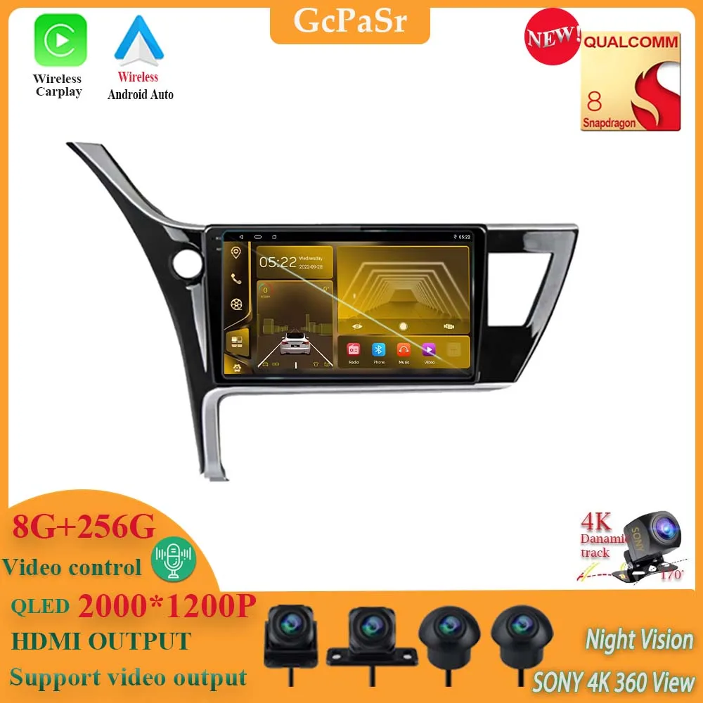 

Android 13 Qualcomm Snapdragon для Toyota Corolla 2017-2020 GPS навигация 5G Wifi Автомобильный Dvd автомобильное радио стерео Мультимедийный Плеер