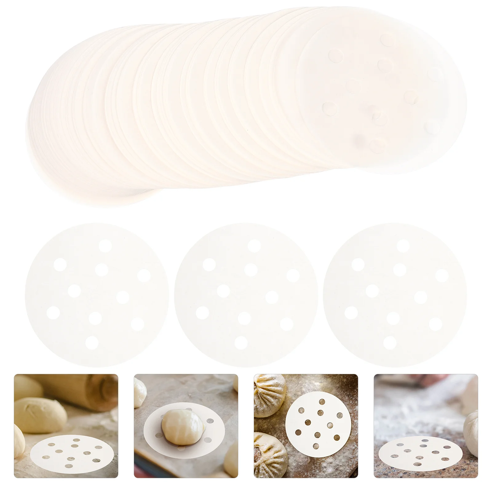 

Steamer Paper Liner Mat Pad Parchment Bun Mesh Air Gauze Basket Steaming Dumpling Kitchen Steam Cloth Rounds Sum Dim Fryer