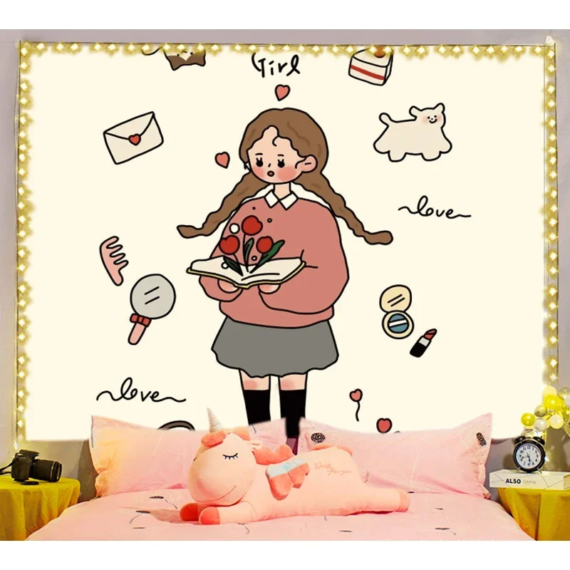 Ashou Kawaii декор для комнат гобелен настенный Декор домашнее украшение эстетическое