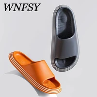 wnfsy summer slipper for men outdoor beach sandals with drain hole eva soft non slip home slippers men women bathroom flip flop