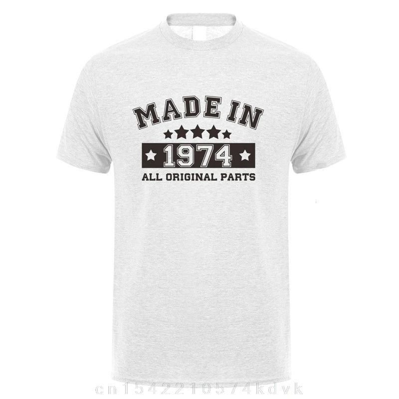Футболка мужская с принтом 1974 хлопок круглым вырезом и коротким рукавом