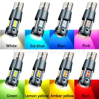 ruiandsion t10 3030 10smd led car side parker light license plate bulb reverse lamp 12v white yellow bule red pink green 300lm