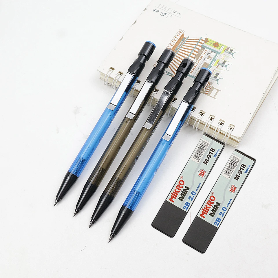 

High Quality Mechanical Pencil 2.0mm 2B Sketch Drawing Automatic Pencil Comes Sharpener Send a Box refills For Office Stationery