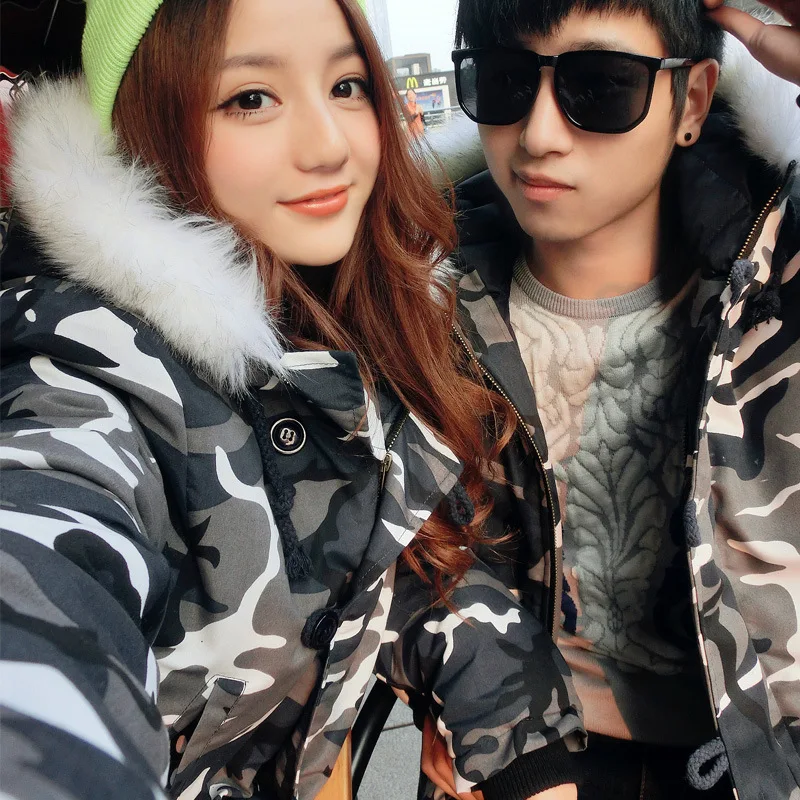 Fashion Winter Thick Warm Jacket Camouflage Parkas Men Brand Big Fur Collar Plus Size Cotton Coats Mens Mid Long Coat Homme 5XL